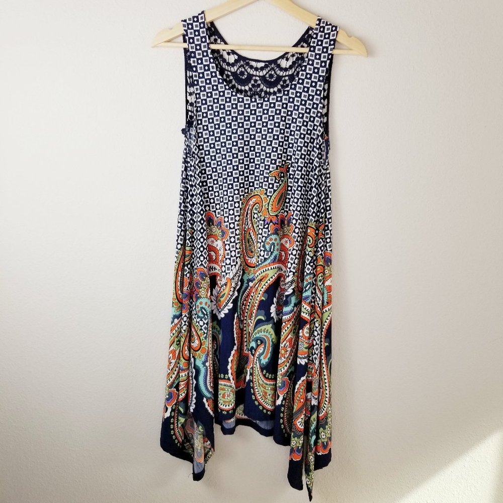 West K Asymmetrical Hem Handkerchief Dress